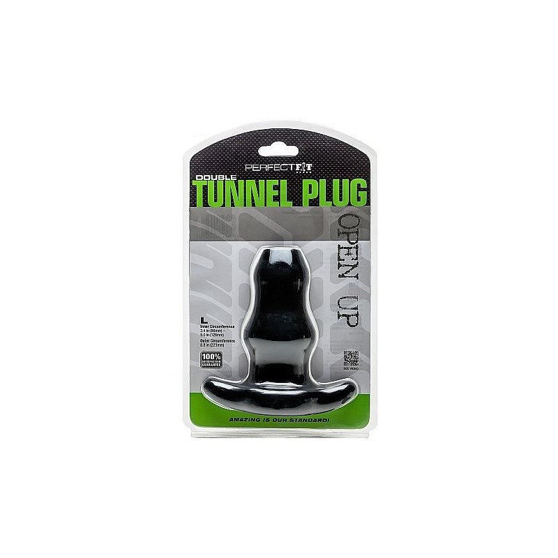 PERFECT FIT DOUBLE TUNNEL PLUG L NEGRO