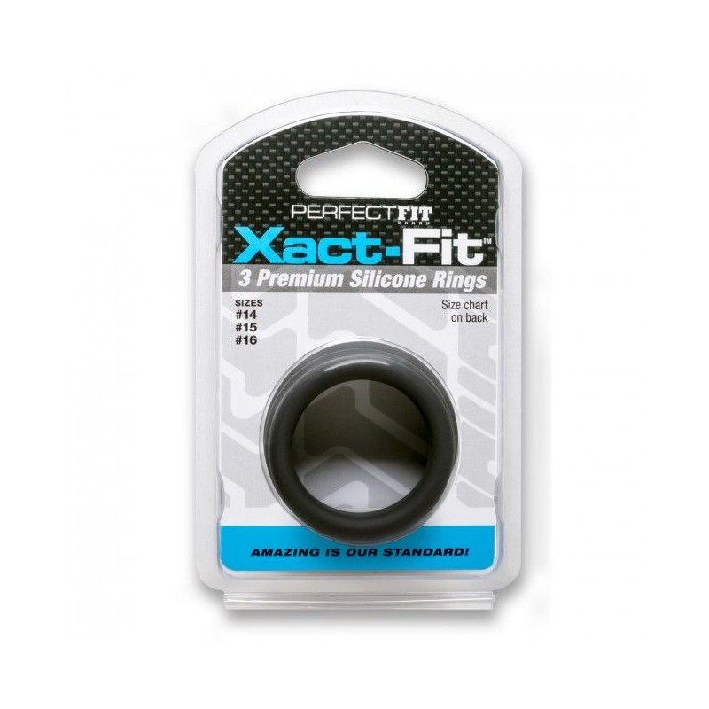 PERFECT FIT XACT FIT KIT 3 ANILLOS DE SILICONA 35 CM 38 CM Y 4 CM