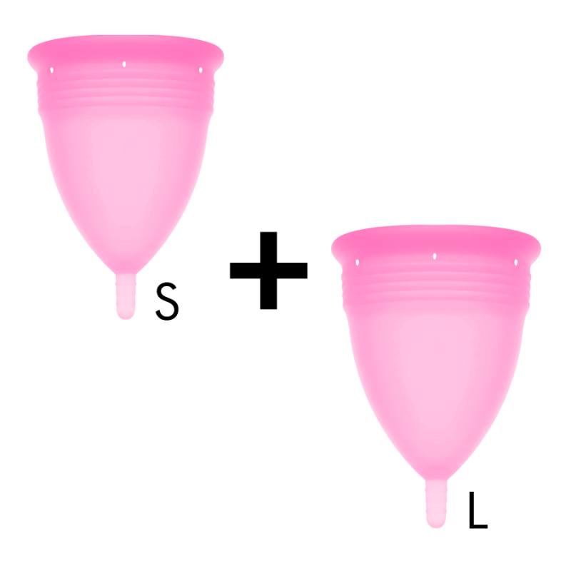 STERCUP PACK COPA MENSTRUAL SILICONA FDA TALLA S TALLA L ROSA