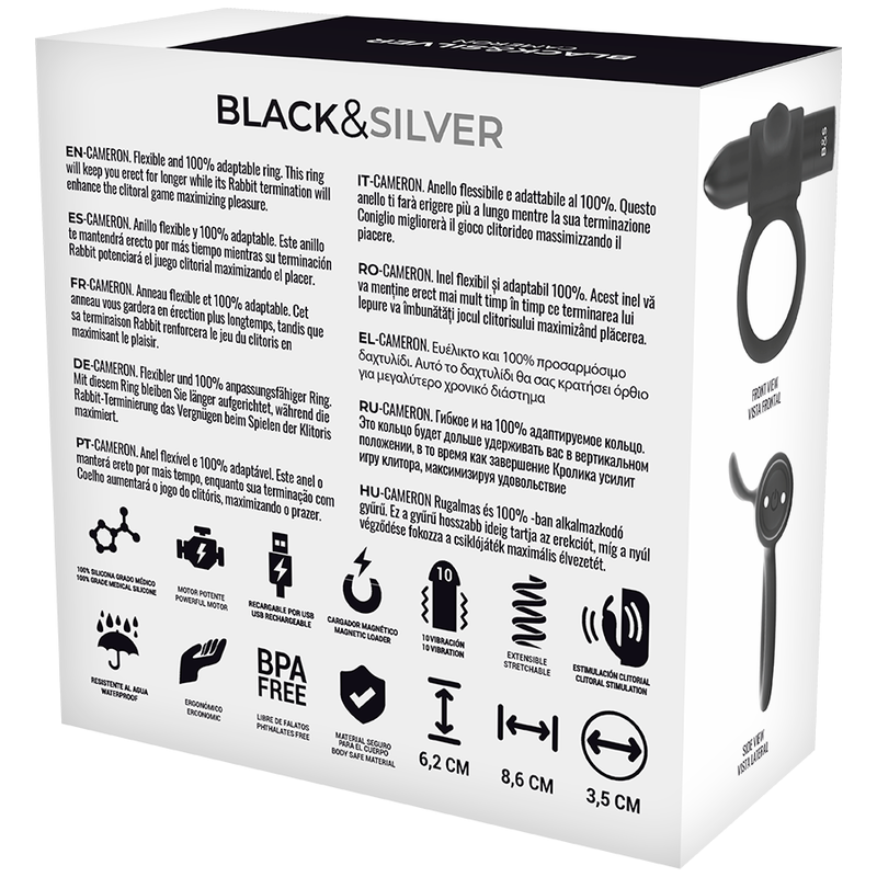 BLACKSILVER CAMERON ANILLO RECARGABLE 10V NEGRO