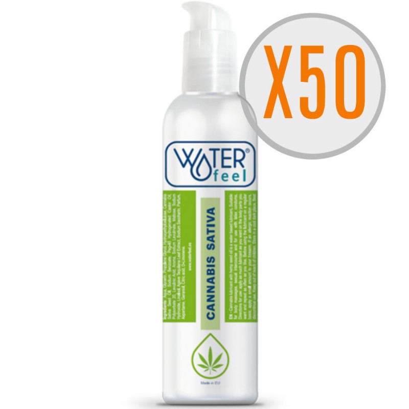 WATERFEEL LUBRICANTE CANNABIS 150ML PACK 50 UDS
