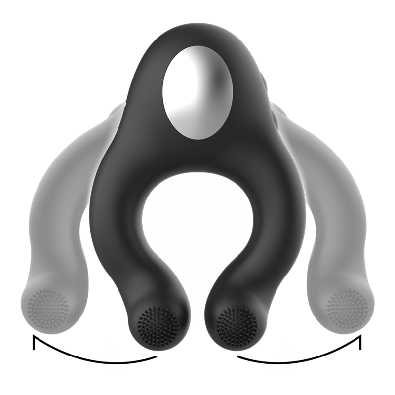 BLACKSILVER ANILLO VIBRADOR SILICONA RECARGABLE NEGRO