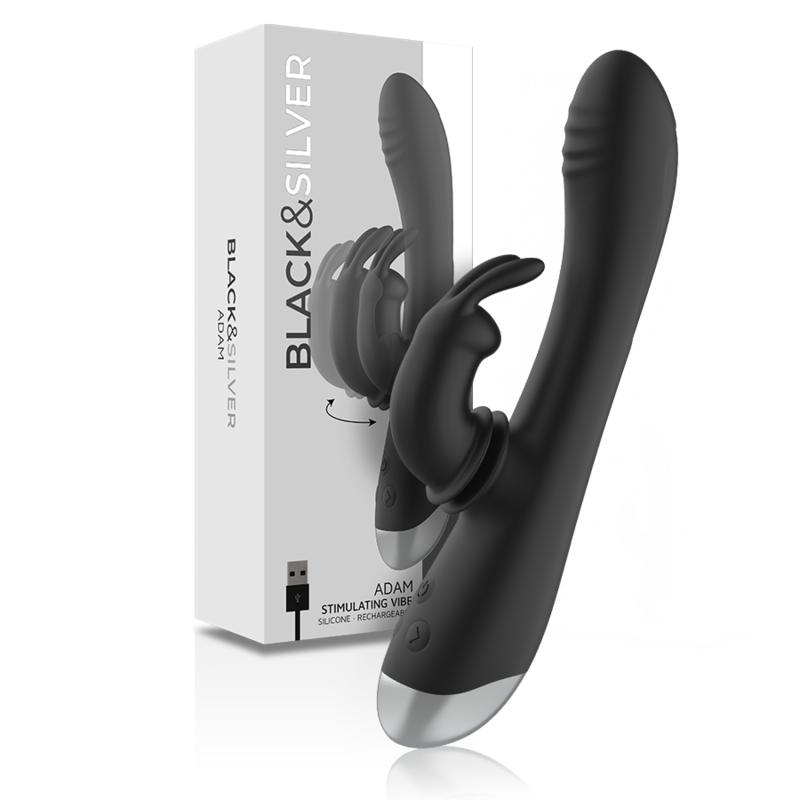 BLACKSILVER ADAM ESTIMULADOR RABBIT SILICONA RECARGABLE NEGRO