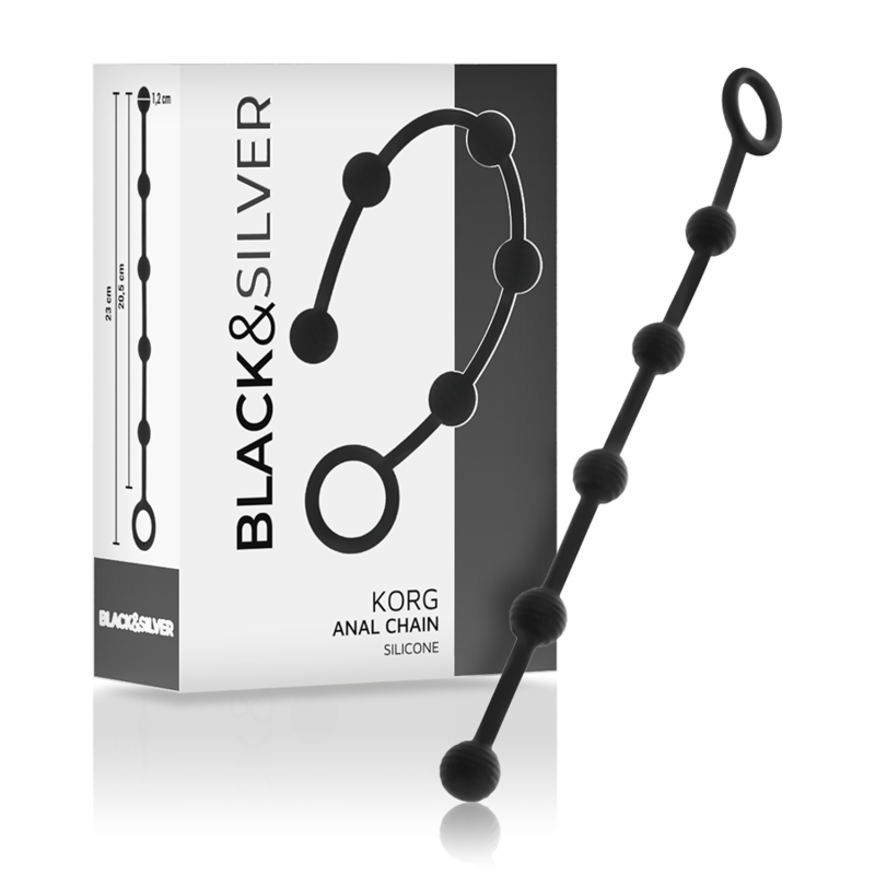 BLACKSILVER KORG CADENA ANAL SILICONA 21 CM