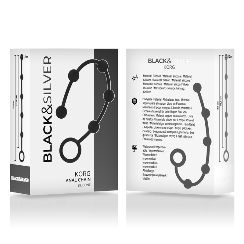 BLACKSILVER KORG CADENA ANAL SILICONA 21 CM
