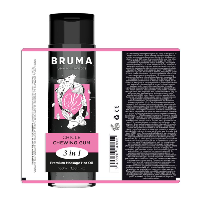 BRUMA ACEITE DE MASAJE PREMIUM EFECTO CALOR SABOR CHICLE 3 EN 1