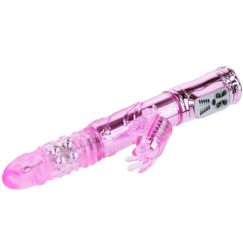 BAILE VIBRADOR RECARGABLE CON ROTACION Y ESTIMULADOR THROBBING BUTTERF
