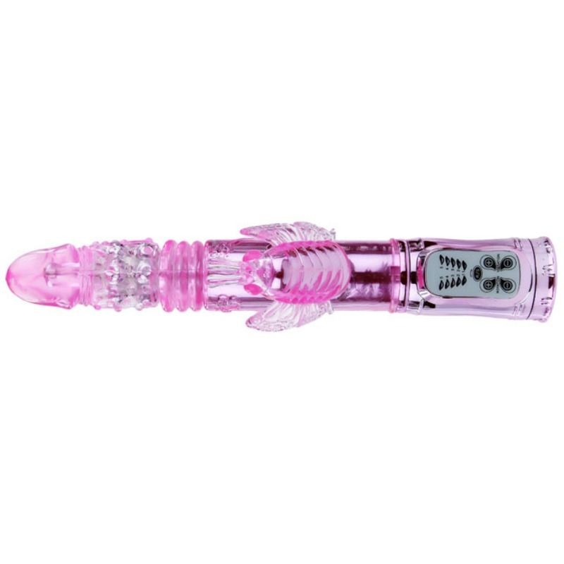 BAILE VIBRADOR RECARGABLE CON ROTACION Y ESTIMULADOR THROBBING BUTTERF