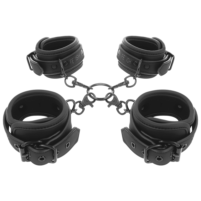 FETISH SUBMISSIVE SET ESPOSAS MANOS Y TOBILLOS CON FORRO DE NOPRENO