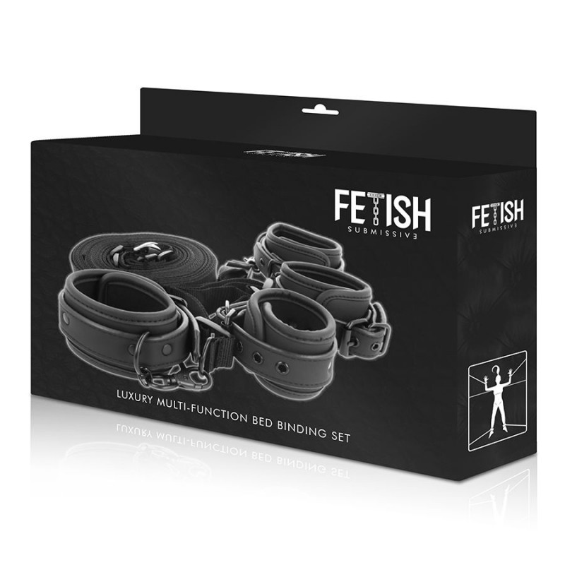 FETISH SUBMISSIVE SET DE ESPOSAS Y ATADURAS CON FORRO DE NOPRENO