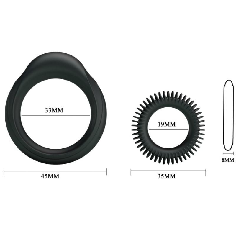 BAILE KIT 2 ANILLOS SILICONA RING MANHOOD