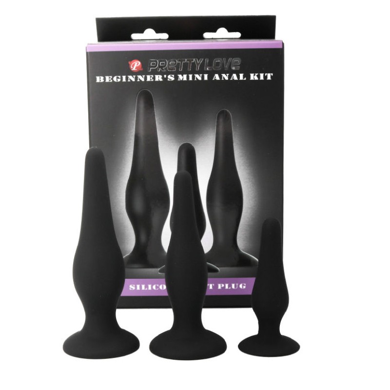 PRETTY LOVE KIT INICIACION ANAL PLUGS SILICONA