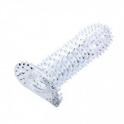 BAILE FUNDA PARA PENE CON PUNTOS ESTIMULANTES MORADO 14 CM