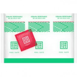 CONFORTEX SABANAS HIGIeNICAS DESECHABLES INVIDUAL PRESERVATIVO FRESA