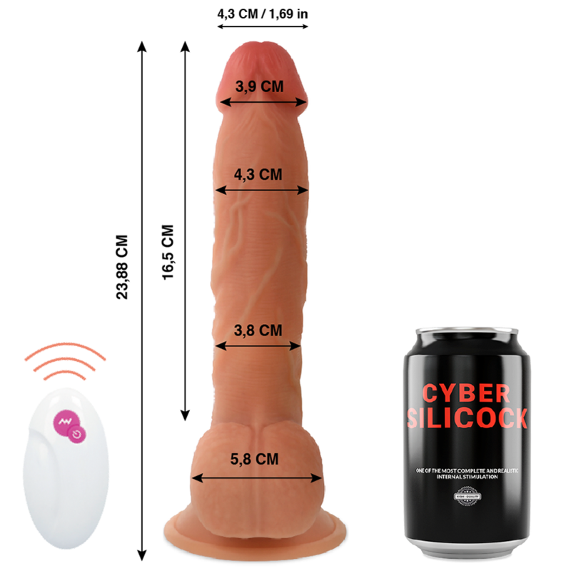 CYBER SILICOCK REALISTICO CONTROL REMOTO MASTER BEN 2388 CM O 43 CM