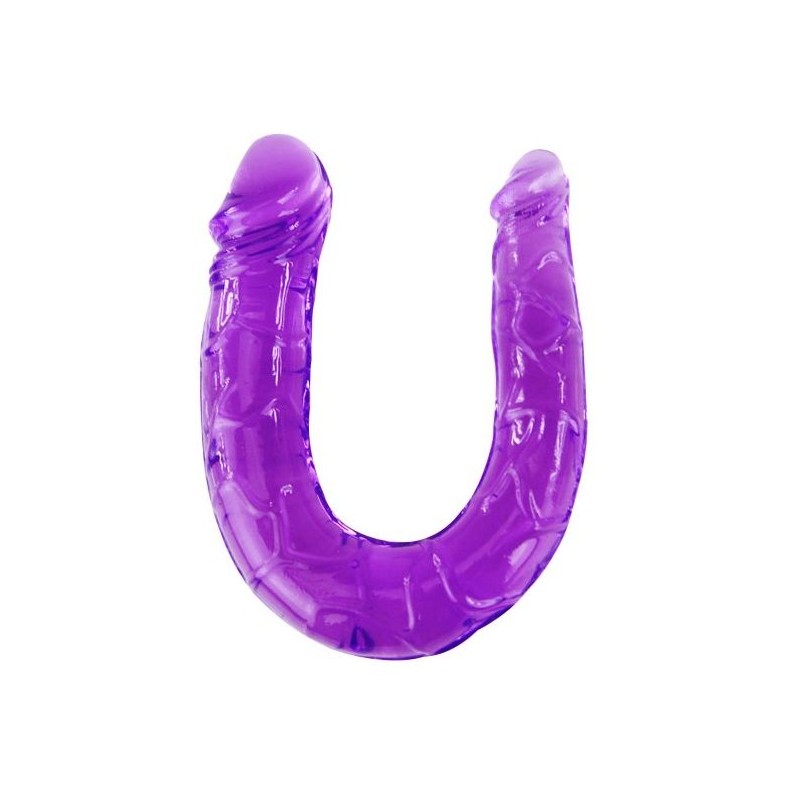 BAILE DILDO DOBLE EN GELATINA FLEXIBLE LILA