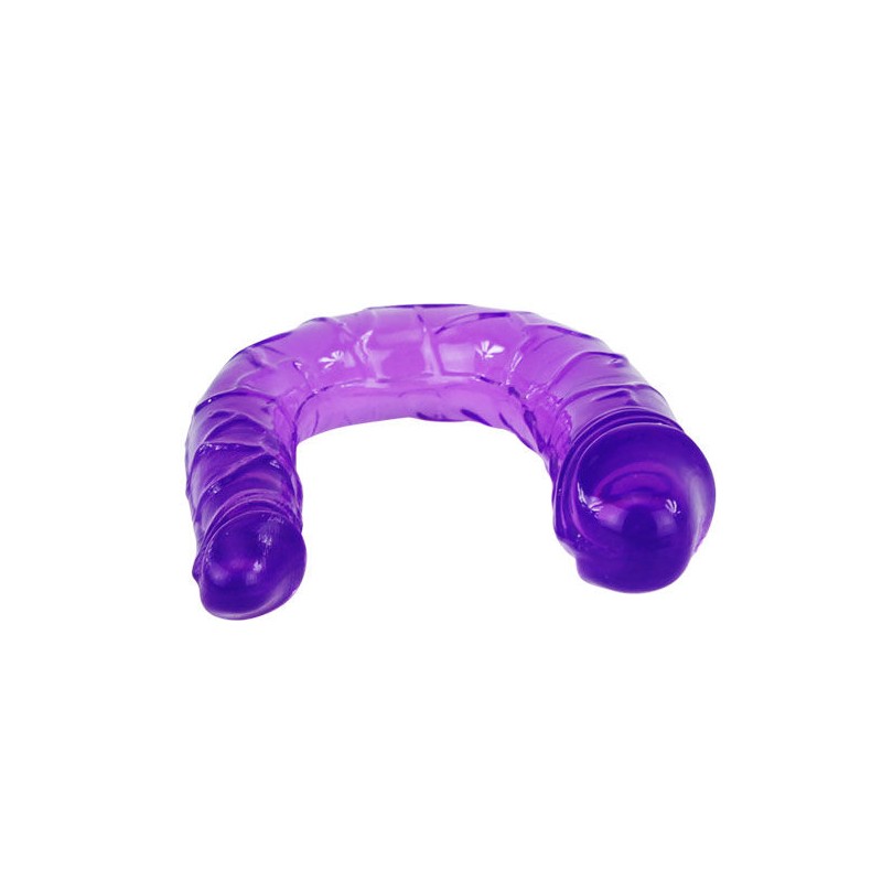 BAILE DILDO DOBLE EN GELATINA FLEXIBLE LILA