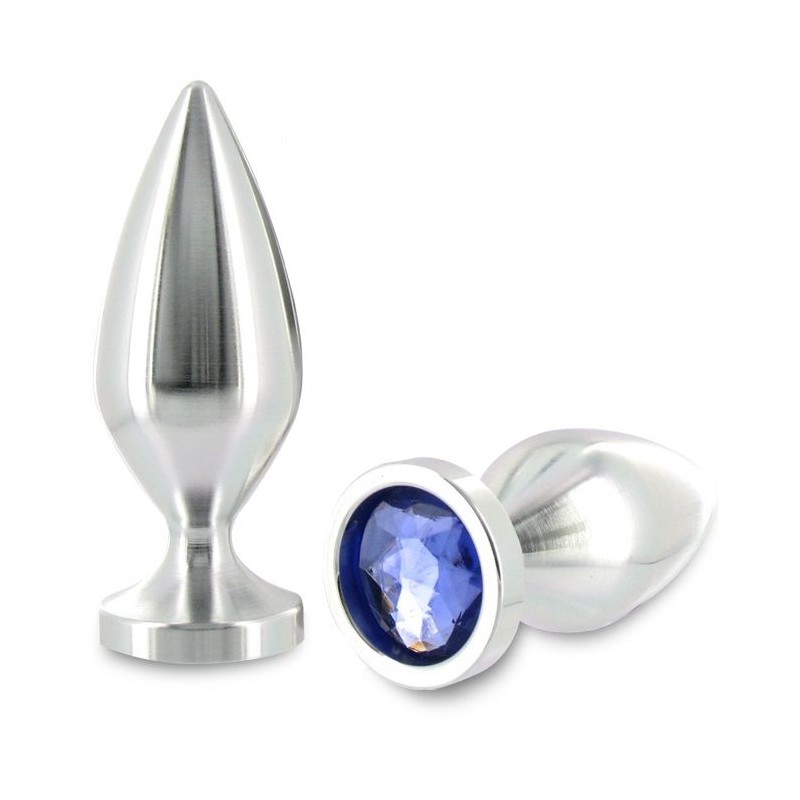 METAL HARD ANAL PLUG ALIMINUM COLOR CRISTAL MEDIANO 889CM