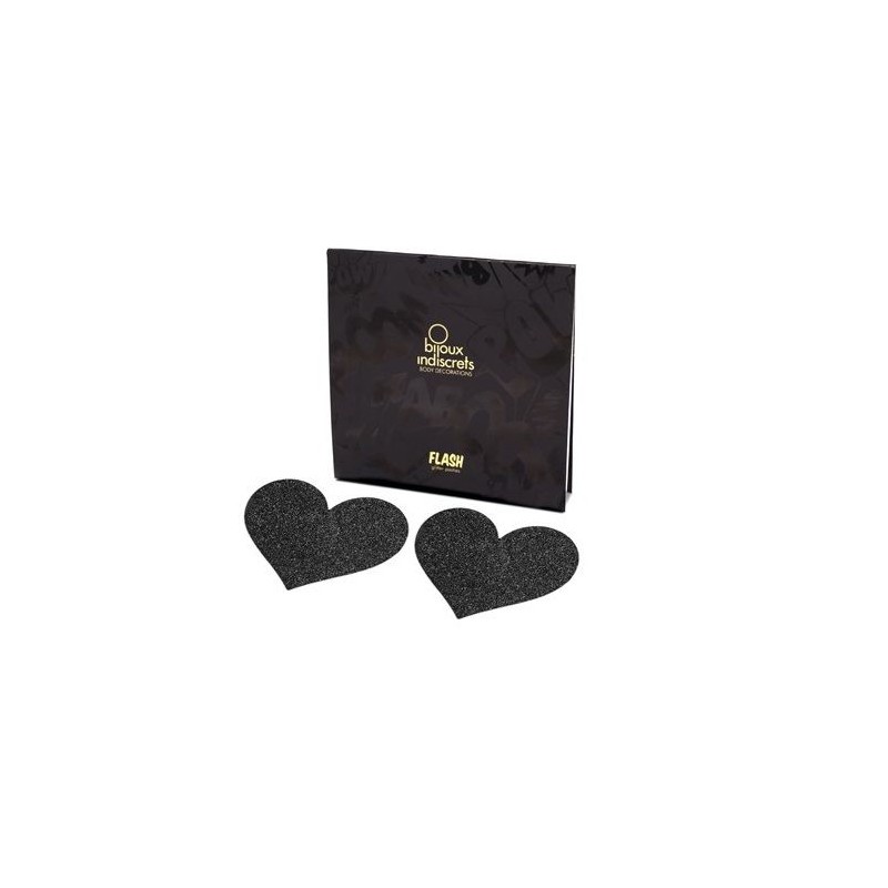 BIJOUX INDISCRETS PEZONERAS FLASH CORAZoN NEGRO