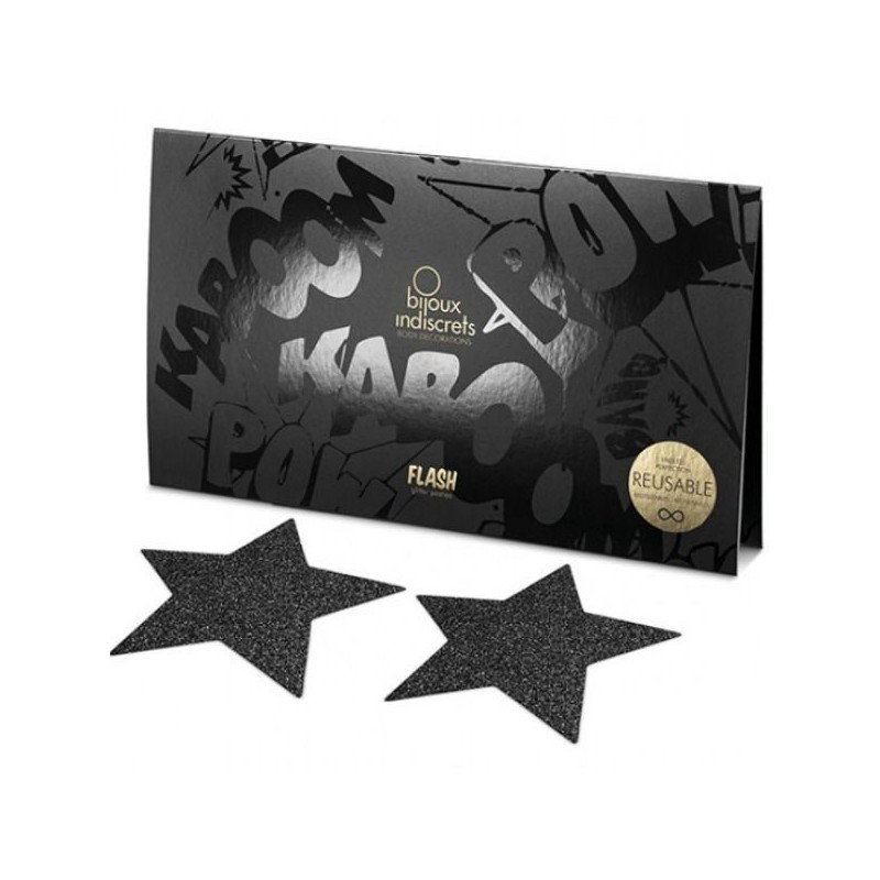 BIJOUX INDISCRETS PEZONERAS FLASH ESTRELLA NEGRO