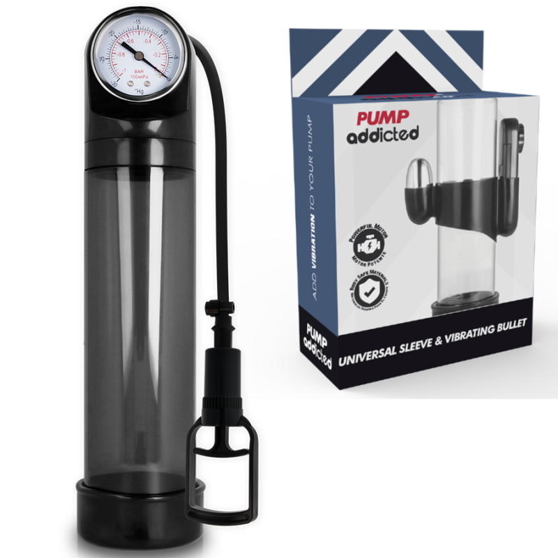 PUMP ADDICTED BOMBA ERECCIoN RX9 NEGRO CON VIBRADOR