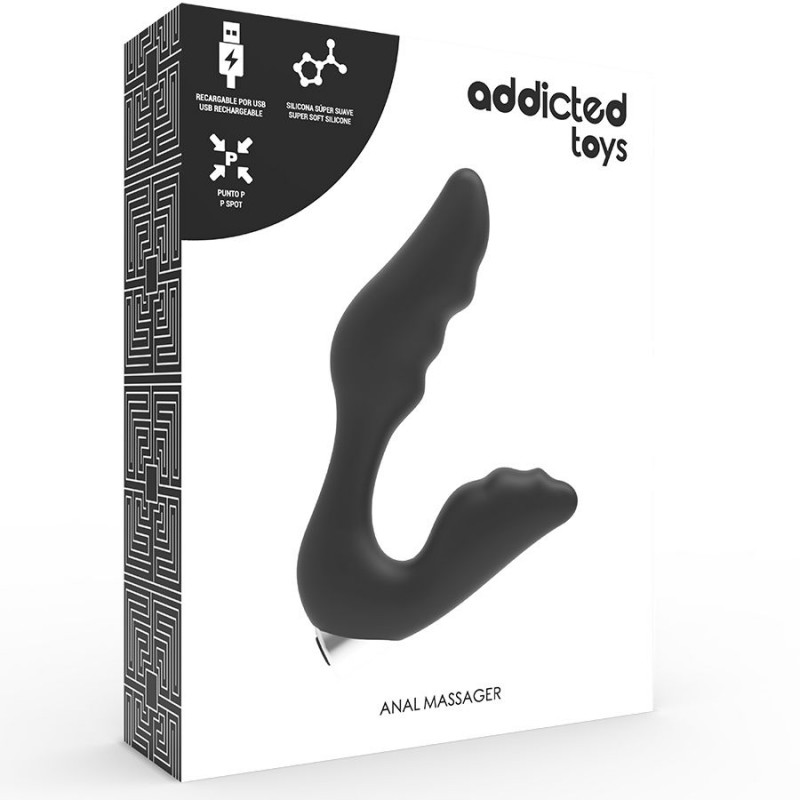 ADDICTED TOYS VIBRADOR PROSTTICO RECARGABLE MODEL 6 NEGRO