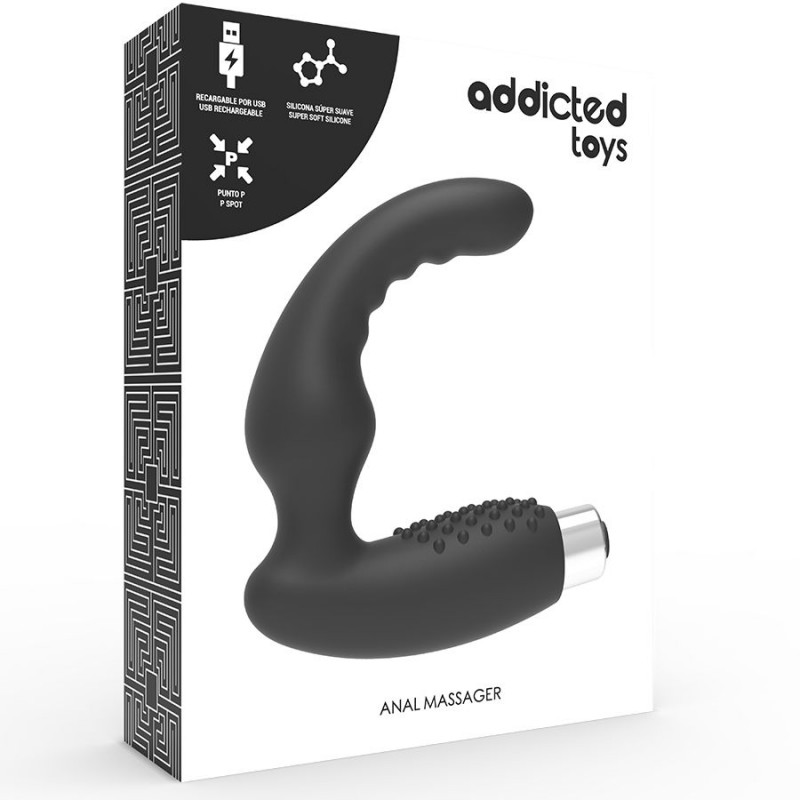 ADDICTED TOYS VIBRADOR PROSTTICO RECARGABLE MODEL 2 NEGRO