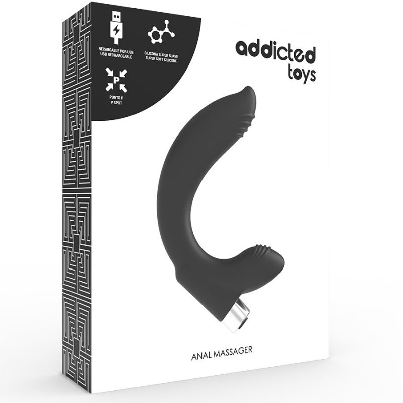 ADDICTED TOYS VIBRADOR PROSTTICO RECARGABLE MODEL 7 NEGRO