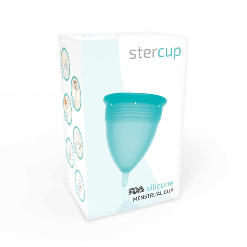 STERCUP COPA MENSTRUAL FDA SILICONA TALLA L AQUAMARINA