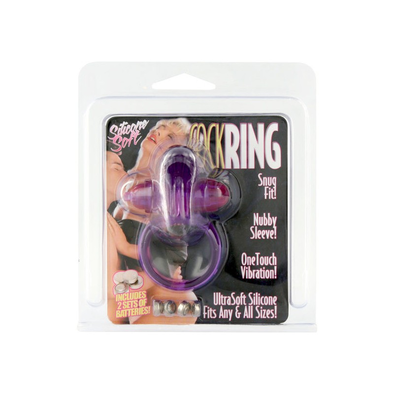 SEVEN CREATIONS ANILLO VIBRADOR DE SILICONA LILA