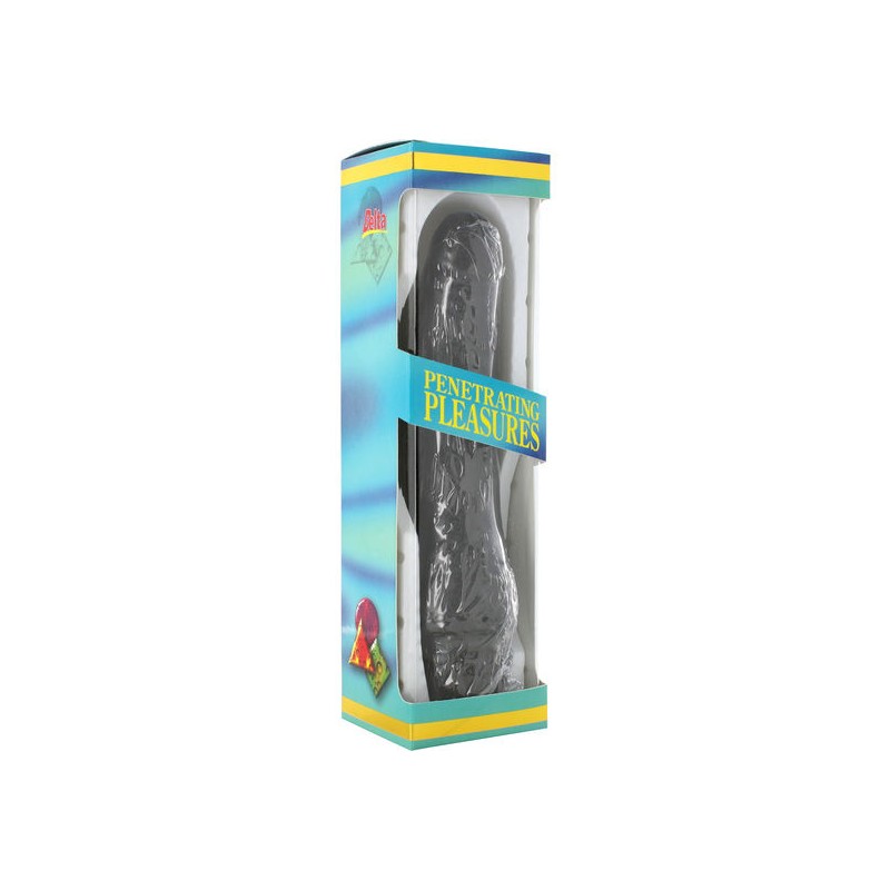 SEVEN CREATIONS VINIL P SHAPE VIBRATOR BLACK PENE 20 CM