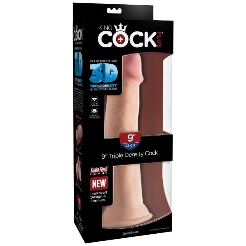 KING COCK DILDO TRIPLE DENSIDAD 23 CM