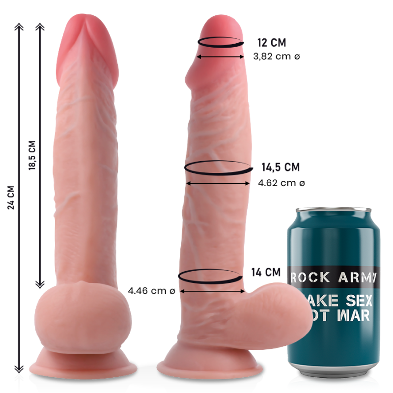 ROCKARMY DUAL DENSITY SHERMAN DILDO REALISTA 24 CM O 462 CM