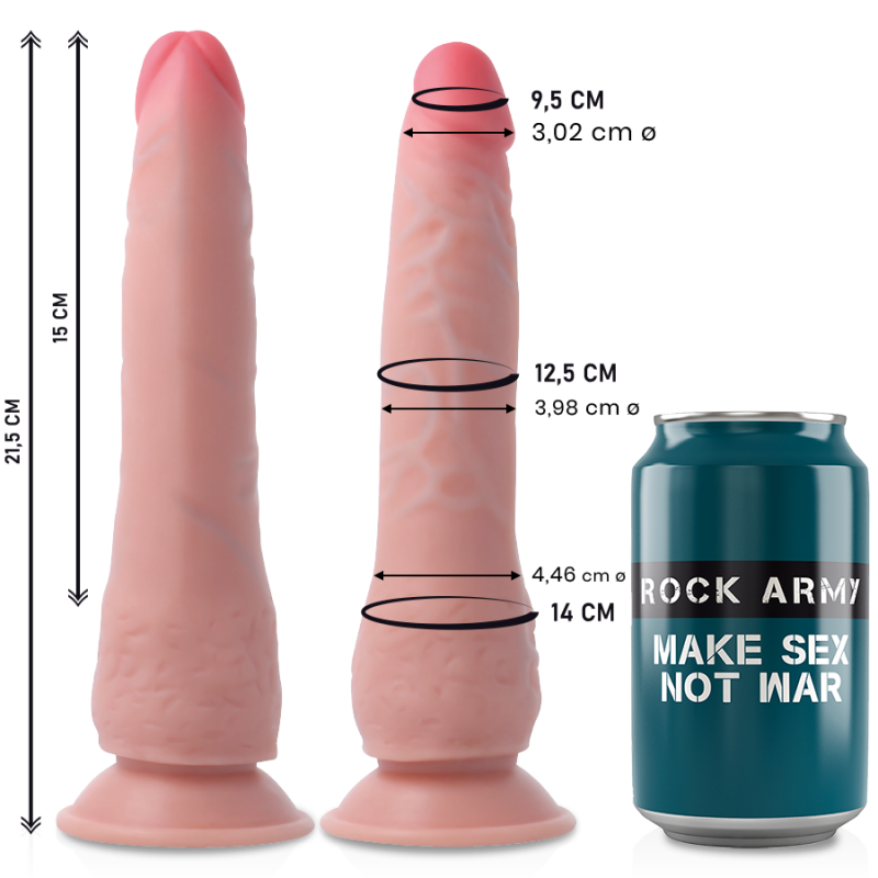 ROCKARMY DUAL DENSITY CRUSADER DILDO REALISTA 215 CM O 446 CM