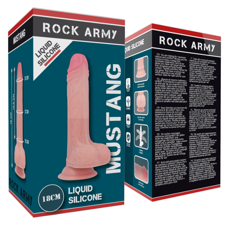 ROCKARMY LIQUID SILICONE DILDO PREMIUM MUSTANG 18 CM O 414 CM