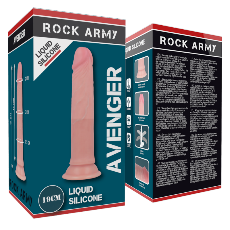 ROCKARMY LIQUID SILICONE DILDO PREMIUM AVENGER 19 CM O 398 CM
