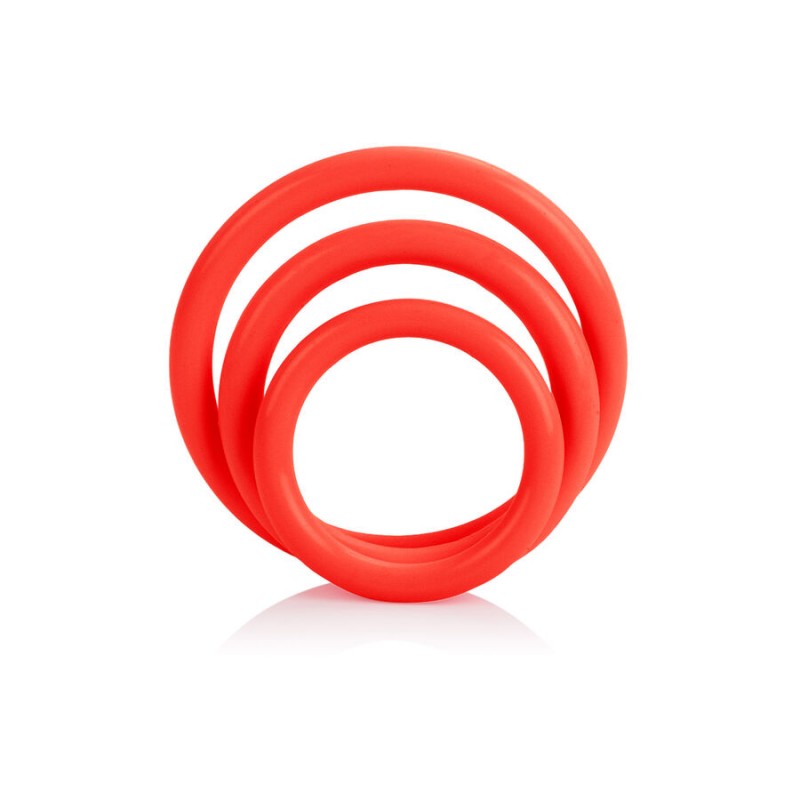 CALEXOTICS SET TRES ANILLAS ERECCIoN ROJO