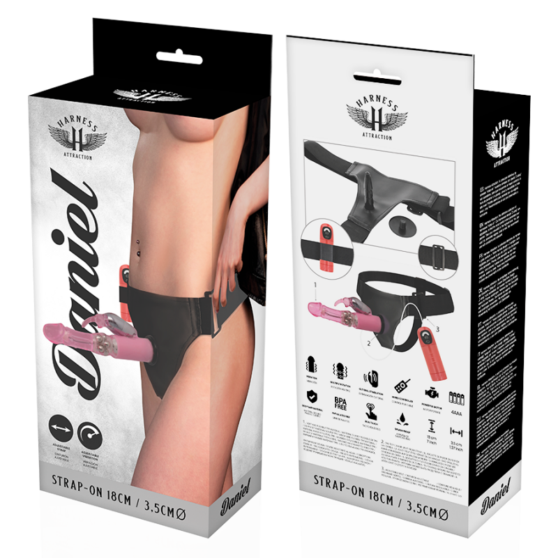 HARNESS ATTRACTION RNES DANIEL CON VIBRACIoN Y ROTACIoN 18 CM O 35 CM