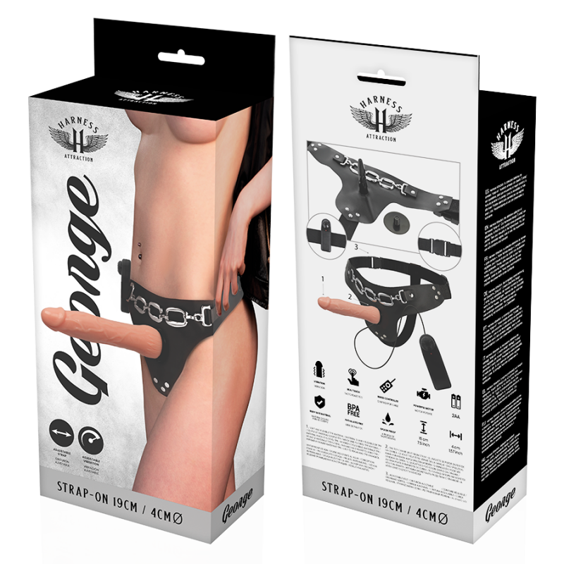 HARNESS ATTRACTION RNES GEORGE REALISTICO VIBRADOR 19 CM O 4 CM