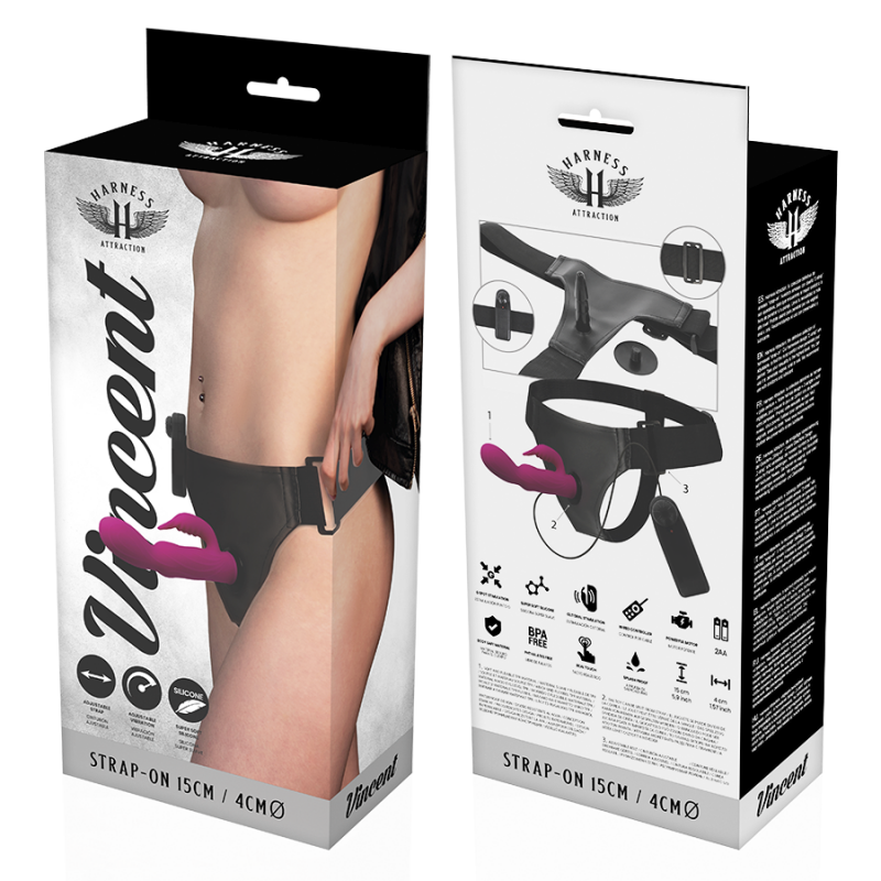 HARNESS ATTRACTION RNES VIBRADOR RABBIT VINCENT 15 CM O 4 CM
