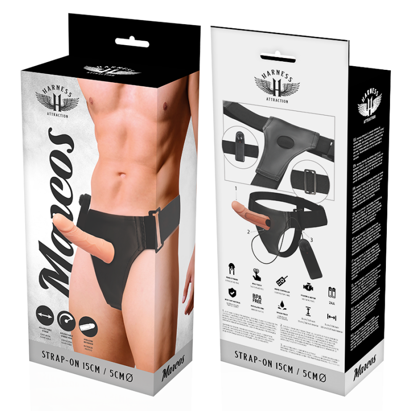 HARNESS ATTRACTION RNES HUECO MARCOS CON VIBRADOR 15 CM O 5 CM