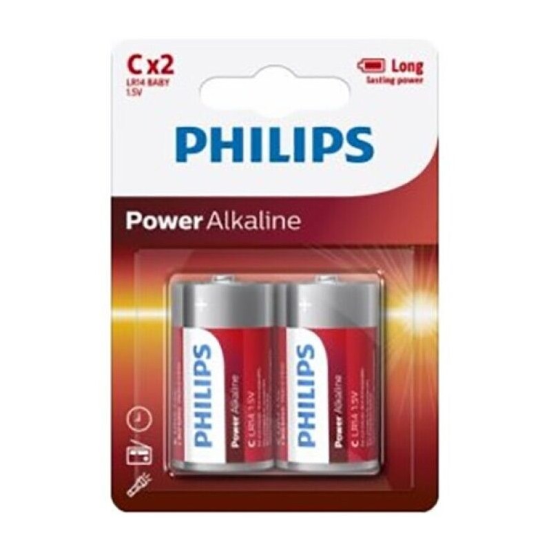 PHILIPS POWER ALKALINE PILA C LR14 BLISTER2