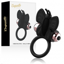 COQUETTE TOYS COCK RING BUTTERFLY ANILLO VIBRADOR NEGRO GOLD