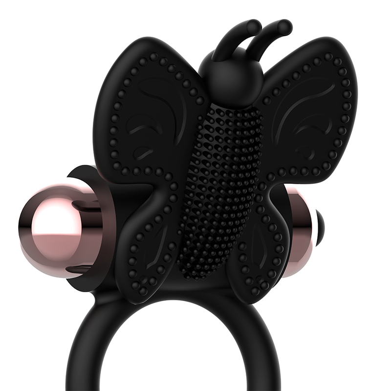 COQUETTE TOYS COCK RING BUTTERFLY ANILLO VIBRADOR NEGRO GOLD