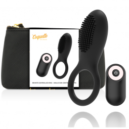 COQUETTE TOYS ANILLO VIBRADOR CONTROL REMOTO RECARGABLE NEGRO GOLD