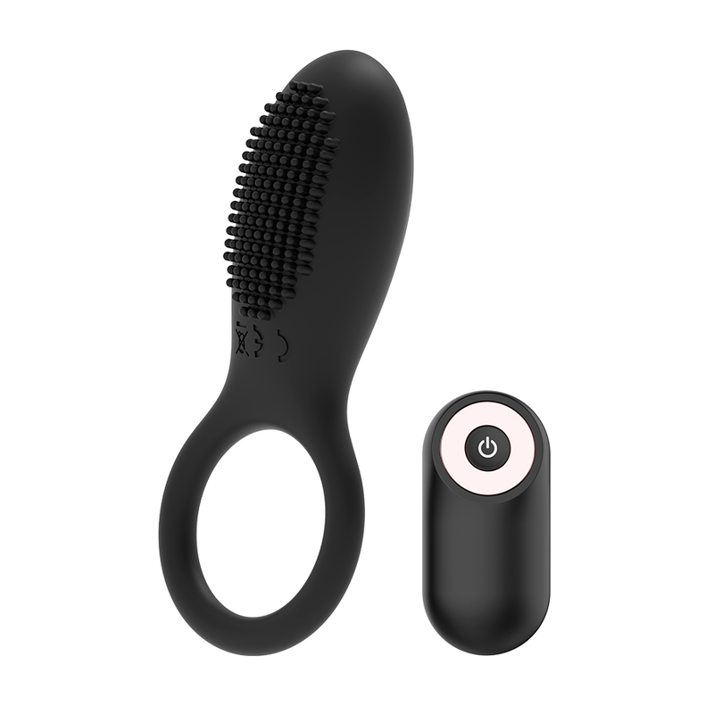 COQUETTE TOYS ANILLO VIBRADOR CONTROL REMOTO RECARGABLE NEGRO GOLD