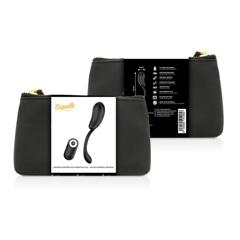 COQUETTE TOYS HUEVO CONTROL REMOTO RECARGABLE NEGRO GOLD