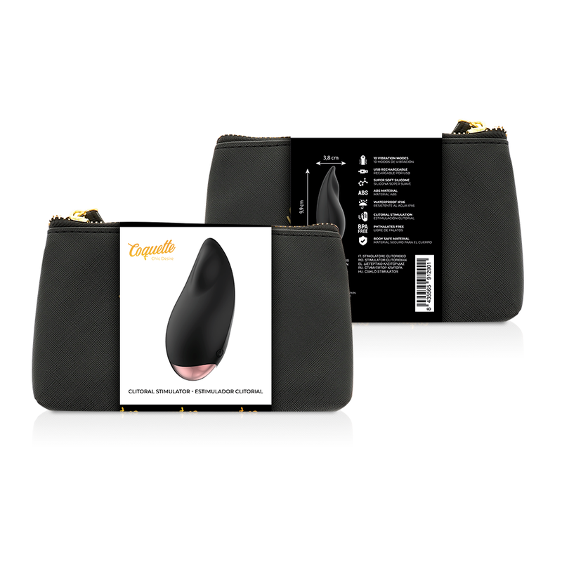 COQUETTE TOYS ESTIMULADOR CLiTORIS NEGRO GOLD GOTA