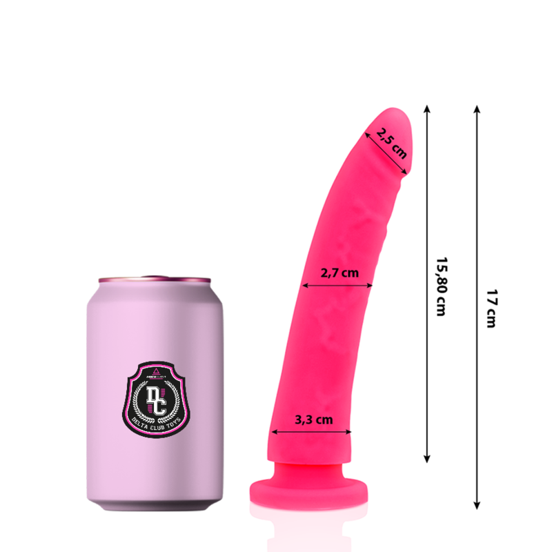 DELTA CLUB TOYS DILDO ROSA SILICONA MEDICA 17 CM O 3 CM