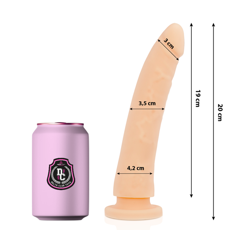 DELTA CLUB TOYS DILDO NATURAL SILICONA MEDICA 20 CM O 4 CM